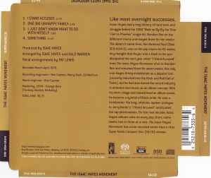 Image of Back Cover of CD - VG+/VG+ - ISAAC HAYES, The Isaac Hayes Movement (Stax; SXSA-1010-6, US 2004, Super Jewel case), SACD.,  - 3736152E