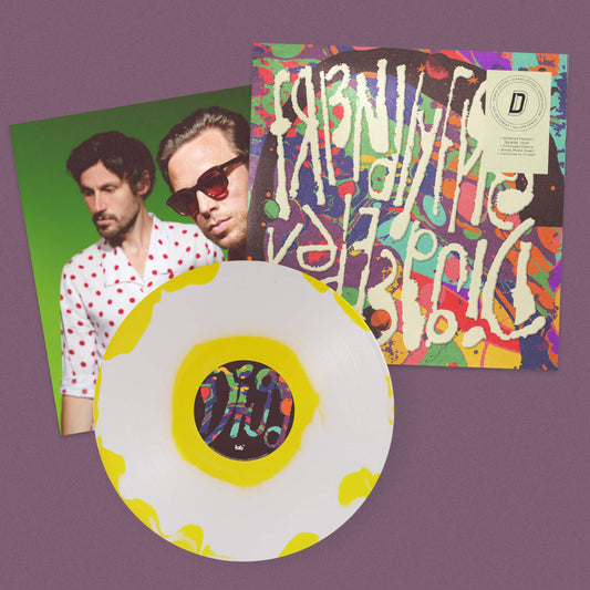 Image of Front Cover of LP - NEW/NEW - FRIENDLY FIRES, Dig Deeper - Dinked Edition (LAB Records; LAB468LPSP, UK 2026, Dinked Edition No. 441, Numbered Limited Pressing of 1000, "Buttered Popcorn Splatter" Colour Vinyl, Embossed Sleeve, Double Sided Art Print.), , Friendly Fires are today announcing their long-awaited new album Dig Deeper for release on 15th January 2027 through LAB Records.Friendly Fires’ new and fourth album Dig Deeper lives up to its title in more ways than one. It’s the sound of one of