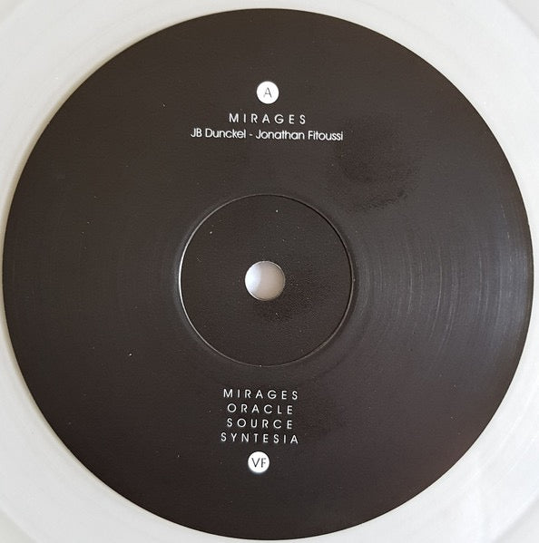 Image of Label Cover of 2xLP - NEW/NEW - JB DUNCKEL, JONATHAN FITOUSSI, Mirages (The Vinyl factory; VF311, UK 2019, Gatefold, Limited Edition of 500, Clear Vinyl), , Collaboration between Jean-Benoit (AIR) and Jonathan Fitoussi. Spawning from Xavier Veilhan s Studio Venezia at the 57th Venice Biennale and completing in JB s studio in Paris. - 3736103E