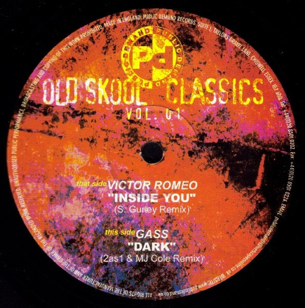 Image of Back Cover of 12" - /VG - VICTOR ROMEO / GASS, Old Skool Classics Vol. 01 (Public Demand; PDOS 001, UK 2002), ,  - 3816027C