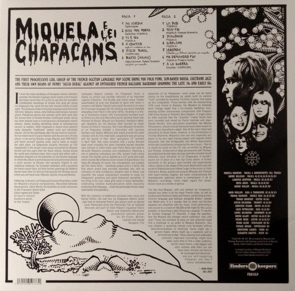 Image of Back Cover of LP - VG+/VG - MIQUELA E LEI CHAPACANS, Miquela E Lei Chapacans (Finders Keepers Records; FKR113LP, UK 2022), Strong VG, light storage hairlines only,  - 3826016E