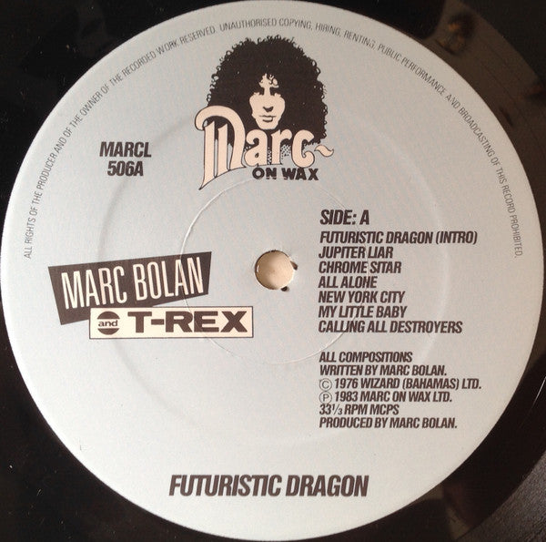 Image of Label Cover of LP - VG/VG+ - MARC BOLAN AND T-REX, Futuristic Dragon (Marc On Wax; MARCL 506, UK 1983 Reissue, Gatefold), ,  - 3816076C