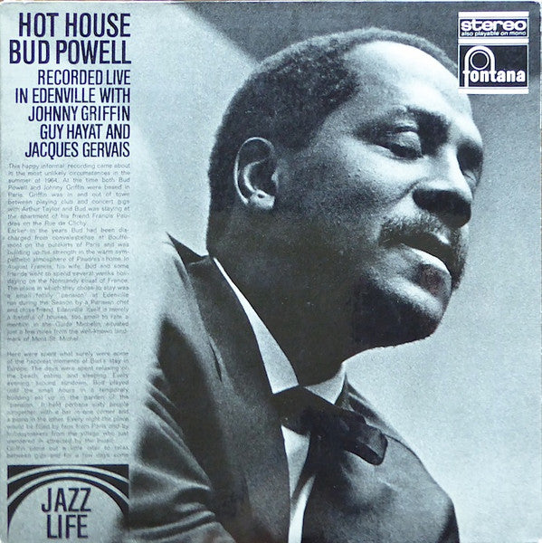 Image of Front Cover of LP - VG/VG - BUD POWELL, Hot House (Fontana; FJL 903, UK 1966, Laminated Front Pasteback Sleeve), Light marks, ring wear,  - 3846027S