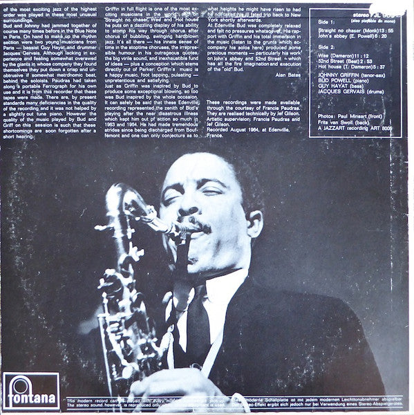 Image of Back Cover of LP - VG/VG - BUD POWELL, Hot House (Fontana; FJL 903, UK 1966, Laminated Front Pasteback Sleeve), Light marks, ring wear,  - 3846027S
