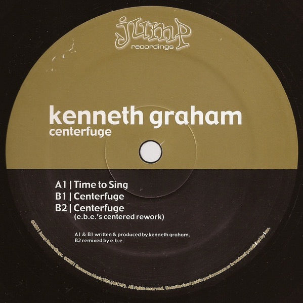 Image of Front Cover of 12" - VG/VG - KENNETH GRAHAM, Centerfuge (Jump Recordings; JUMP-111, US 2001, Stickered Plain Sleeve), ,  - 3816121C