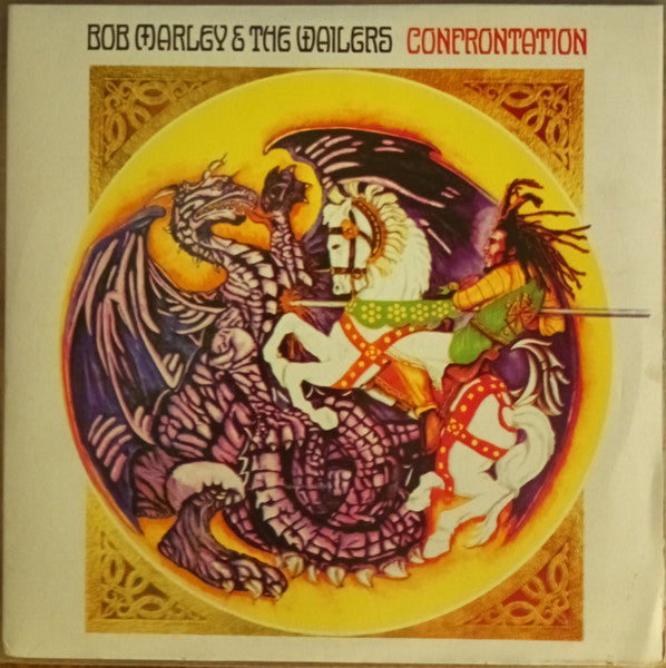 Image of Front Cover of LP - VG/G+ - BOB MARLEY & THE WAILERS, Confrontation (Tuff Gong; 422-846 207-1, Jamaica ), Light marks and bumps from manufacturing errors, plays VG/VG+.,  - 3846070S