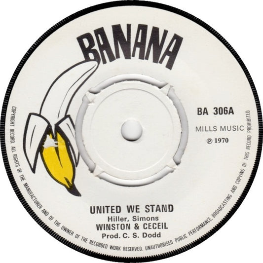 Image of Front Cover of 7" - /VG - WINSTON FRANCIS & CECEIL LOCK / SOUND DIMENSION, United We Stand / Sweet Message (Banana; BA 306, UK 1970, 4-Prong Centre), Light marks only, plays above grade. Centre intact, tiny WOL, light stains.,  - 3816107C