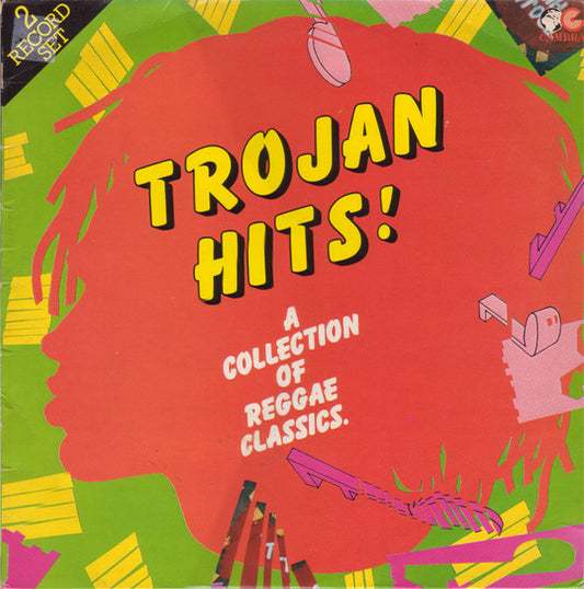 Image of Front Cover of 2xLP - VG/VG+ - VARIOUS, Trojan Hits! (A Collection Of Reggae Classics) (Cambra; CR 127, UK 1984), Wear to sleeve with tape along top & ringwear. Sticker on sleeve.,  - 3846044S