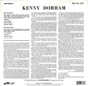 Image of Back Cover of LP - VG+/VG - KENNY DORHAM, Afro-Cuban (Blue Note; 3781385, Europe 2014 Reissue, Company Inner, 180 Gram Vinyl, BG/CB matrix), Hairlines,  - 3846055S