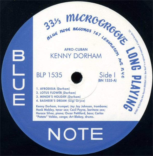 Image of Label Cover of LP - VG+/VG - KENNY DORHAM, Afro-Cuban (Blue Note; 3781385, Europe 2014 Reissue, Company Inner, 180 Gram Vinyl, BG/CB matrix), Hairlines,  - 3846055S