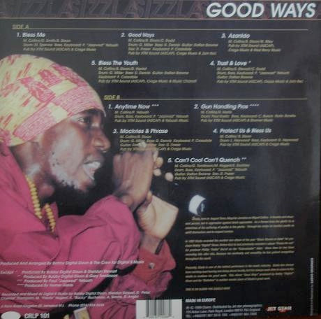 Image of Back Cover of LP - VG/VG+ - SIZZLA, Good Ways (Charm; CRLP 101, UK 1999, Glossy Sleeve), ,  - 3816115C