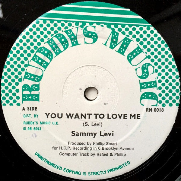 Image of Front Cover of 12" - /G - SAMMY LEVI, You Want To Love Me / Come Off The Road (Ruddy's Music; RM 0018, UK 1988), Vinyl with light marks, plays well as G+,  - 3846075S