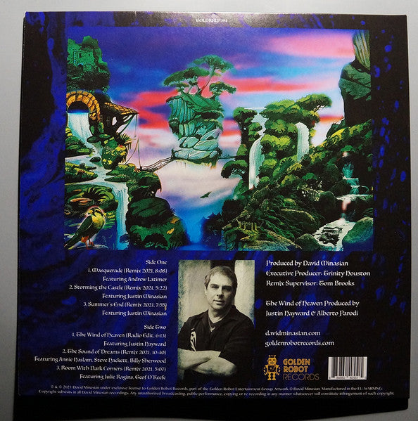 Image of Back Cover of LP - EX/EX - DAVID MINASIAN, Random Dreams: The Very Best Of David Minasian Volume One (Golden Robot Records; GOLDRRLP 194, Europe 2021, With Steve Hackett, Andy Latimer, Justin Hayward), ,  - 3826076E