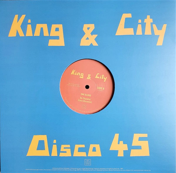 Image of Back Cover of 12" - VG+/VG+ - ONE BLOOD, Be Thankful (Emotional Rescue; ERC104, UK 2020, Company Sleeve), Nice copy, in company sleeve.,  - 3816173C
