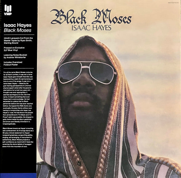 Image of Front Cover of 2xLP - VG+/VG+ - ISAAC HAYES, Black Moses (Craft Recordings; CR00762, US 2024 Reissue, Textured Gatefold Sleeve, Booklet, Poster, Blue Vinyl, with Obi), ,  - 3846063S