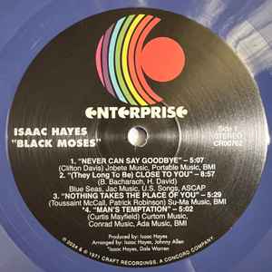 Image of Label Cover of 2xLP - VG+/VG+ - ISAAC HAYES, Black Moses (Craft Recordings; CR00762, US 2024 Reissue, Textured Gatefold Sleeve, Booklet, Poster, Blue Vinyl, with Obi), ,  - 3846063S
