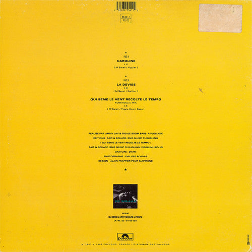 Image of Back Cover of 12" - VG/VG - MC SOLAAR, Caroline (Polydor; 865 541-1, France 1992), Slight creases on sleeve VG copy,  - 3826059E