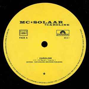 Image of Label Cover of 12" - VG/VG - MC SOLAAR, Caroline (Polydor; 865 541-1, France 1992), Slight creases on sleeve VG copy,  - 3826059E