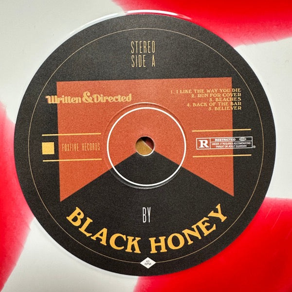 Image of Label Cover of LP - VG+/VG - BLACK HONEY, Written & Directed (Foxfive Records; none, Europe 2021, Gatefold, Booklet, Signed. Red & White Striped [Blood, Sweat and Tears] Vinyl. With 7"), ,  - 3816163C