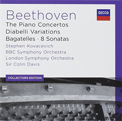 Image of Front Cover of 6xCD - VG+/VG+ - STEPEHN KOVACEVICH, SIR COLIN DAVIS, LSO, Beethoven: The Piano Concertos, Diabelli Variations, Bagatelles, 8 Sonatas (Decca; 478 645-2, UK 2014, Clam Shell Box Set, Booklet), ,  - 3836095E