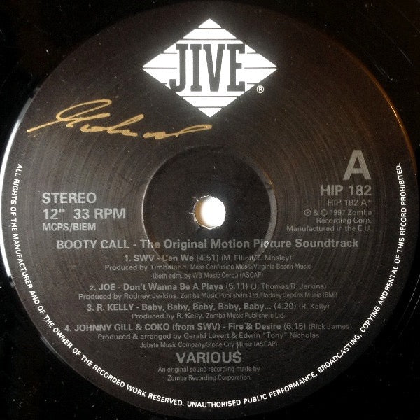 Image of Label Cover of 2xLP - VG/VG - VARIOUS, Booty Call (The Original Motion Picture Soundtrack) (Jive; HIP 182, Europe 1997, Glossy Sleeve), ,  - 3816237C