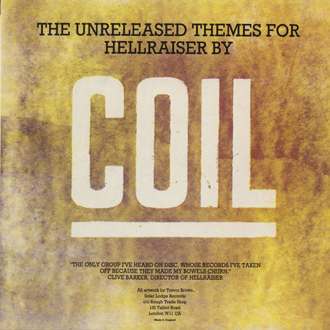 Image of Back Cover of 10" LP - EX/VG+ - COIL, The Unreleased Themes For Hellraiser (Solar Lodge Records; COIL 001, UK 1987, Limited Edition Pink vinyl), ,  - 3826116E