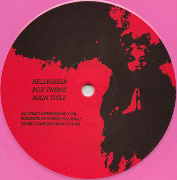 Image of Label Cover of 10" LP - EX/VG+ - COIL, The Unreleased Themes For Hellraiser (Solar Lodge Records; COIL 001, UK 1987, Limited Edition Pink vinyl), ,  - 3826116E