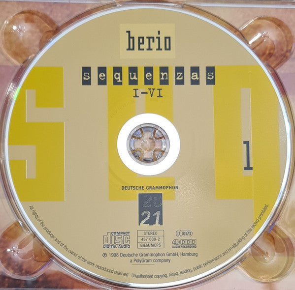 Image of Label Cover of 3xCD - VG+/VG+ - ENSEMBLE INTERCONTEMPORAIN, Berio: Sequenzas (Deutsche Grammophon; 457 038-2, Europe 1998, Box Set, Booklet), ,  - 3836105E