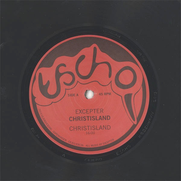 Image of Back Cover of 12" - VG+/VG+ - EXCEPTER, Christisland (Escho; ESC36, 	Denmark 2013, Fold Out Sleeve, 2 Postcards), , 500 copies. Recorded in Copenhagen, July-August 2012. Inside: 2 identical colour postcards with pictures of churches and the Freetown Christiania in Copenhagen. - 3816214C