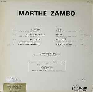 Image of Back Cover of LP - VG/VG+ - MARTHE ZAMBO, Patricia (Dragon Ph nix; DPX 826, France ), WOL. Some wear to sleeve. writing on sleeve.,  - 3846127S