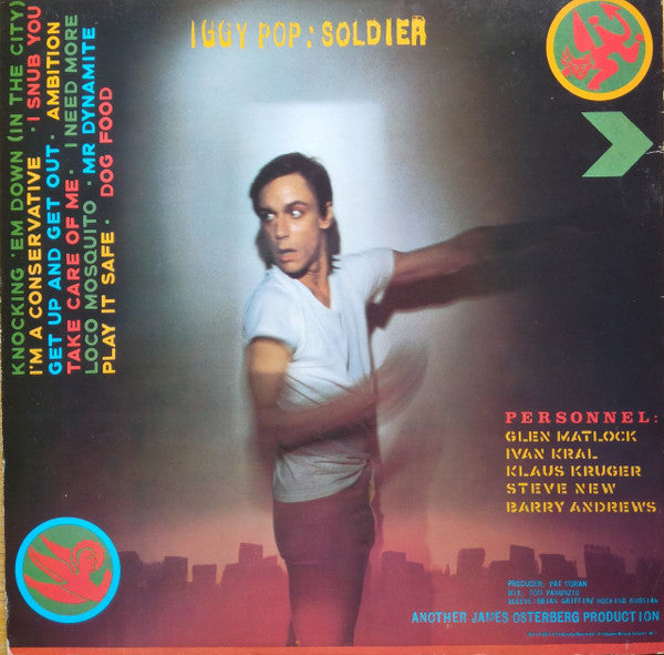 Image of Back Cover of LP - VG/VG+ - IGGY POP, Soldier (Arista; SPART 1117, UK 1980, MCR Jre Runout), Cut-out (Hole punched),  - 3816103C