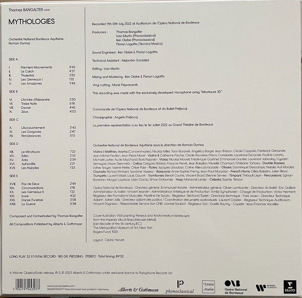Image of Back Cover of 3xLP - VG+/EX - THOMAS BANGALTER, Mythologies (Warner Classics; 5054197453977, Europe 2023, Box Set), ,  - 3816219C