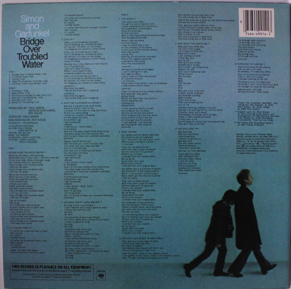 Image of Back Cover of LP - VG/VG - SIMON AND GARFUNKEL, Bridge Over Troubled Water (CBS/Sony; LS-1052, Philippines 1980 Reissue, Audiophile Pressing. Half Speed Mastered), Ringwear and Edgewear.,  - 3826146E