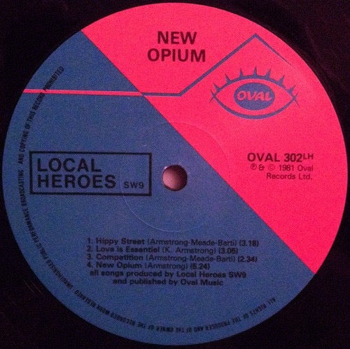 Image of Label Cover of LP - VG/VG+ - LOCAL HEROES SW9 / KEVIN ARMSTRONG, New Opium / How The West Was Won (Oval; OVAL 302, UK 1981), Strong VG Sleeve,  - 3816265C
