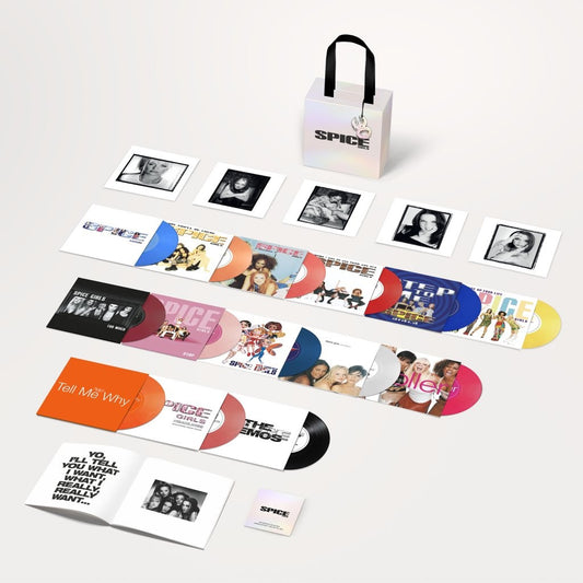 Image of Front Cover of 14x7" - NEW/NEW - SPICE GIRLS, The Singles Collection (UMR; 5754463, UK 2026, 7" Boxset of Various Colour Vinyl), , Thirty years of Spice Girls. One definitive collection in one iconic box. For the first time ever, all of the Spice Girls’ singles are brought together in one complete collection. The Singles Collection brings together the singles,original artwork, B-sides, remixes and previously unreleased recordings from the Spice Girls archive in a handbag-inspired box. - 9414353C