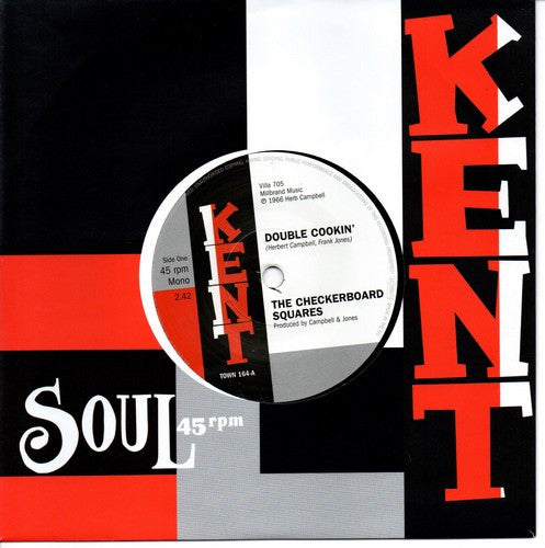 Image of Front Cover of 7" - /VG - THE CHECKERBOARD SQUARES / THE TANDELS, Double Cookin' / Is It Love Baby (Kent Records; TOWN 164, UK 2017, Company Sleeve), Light fogging,  - 3816302C