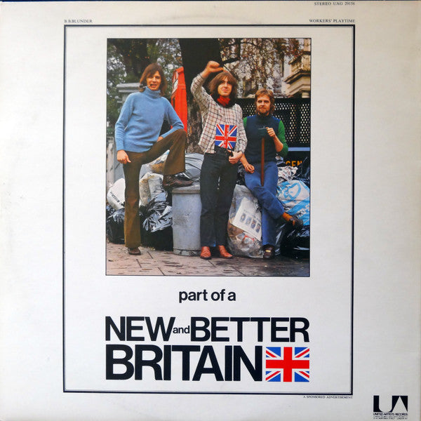 Image of Back Cover of LP - VG/EX - B.B. BLUNDER, Workers' Playtime (United Artists Records; UAG 29156, UK 1971, Gatefold), Vinyl Perfect, Sticker Damage To Sleeve, Spine Stained,  - 3826179E