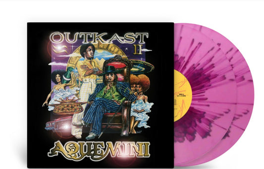 Image of Front Cover of 2xLP - NEW/NEW - OUTKAST, Aquemini (CMG; 19958413831, UK 2026, Limited Edition Pink Jelly Bloom Splatter Vinyl), , Originally released in 1998, Aquemini expanded Outkast's sound through live instrumentation and influences from funk, Southern soul, gospel, country and psychedelic rock, becoming one of the duo's most acclaimed albums. - 9414382C