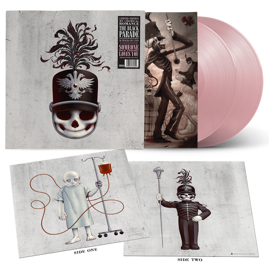 Image of Front Cover of 2xLP - NEW/NEW - MY CHEMICAL ROMANCE, The Black Parade (20th Anniversary Edition) (Warner Records; 0093624816249, UK & IRE 2026, Gatefold, Inner, 20th Anniversary Edition Baby Pink Vinyl), , The 20th anniversary edition of My Chemical Romance's The Black Parade pairs the original album with six bonus tracks: three rare B-sides and three live performances from the 2007 Black Parade World Tour, previously unreleased on physical formats. The expanded set includes 'Someone Out There Love