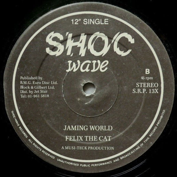 Image of Back Cover of 12" - /VG+ - FELIX THE CAT & D. RANKS, All Around The World (Shoc Wave; S.R.P. 13X, UK ), ,  - 3846170S