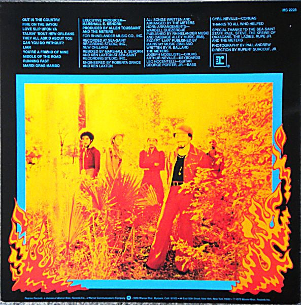 Image of Back Cover of 12" - VG+/VG+ - THE METERS, Fire On The Bayou (Reprise Records; MS 2228, US 1999 Reissue), Strong VG+, sleeve in opened shrinkwrap.,  - 3846165S