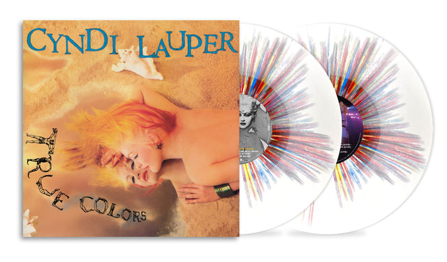 Image of Front Cover of 2xLP - NEW/NEW - CYNDI LAUPER, True Colours (40th Anniversary) (Sony; 19958475991, UK 2026 Reissue, Limited One Off Pressing, Rainbow Sprinkle Vinyl ), , Celebrating 40 years of Cyndi Lauper’s ground-breaking record True Colors, this expanded 2LP Rainbow Sprinkle vinyl edition features the classic album that includes smash hits “True Colors” and “Change of Heart.” This expanded offering also features the previously unreleased track “The River Cried” and select live recordings from he