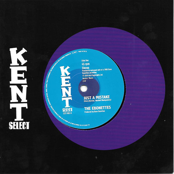 Image of Front Cover of 7" - /VG+ - THE EBONETTES / LITTLE ANN, Just A Mistake / Lean Lanky Daddy (Kent Select; CITY 065, UK 2020, Plain Sleeve), ,  - 3816325C