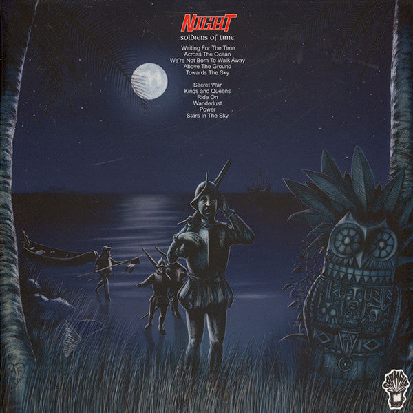 Image of Back Cover of LP - EX/EX - NIGHT, Soldiers Of Time (Gaphals ; GAP072, Sweden 2015, Inner, Poster, Purple Vinyl, With CD), Still In Stickered Shrinkwrap,  - 3826166E