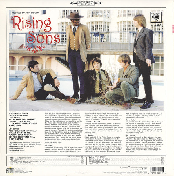 Image of Back Cover of LP - EX/EX - RISING SONS, Rising Sons (Sundazed Music ; LP 5054, US 2001 Reissue, 180 Gram Vinyl), Opened Instore, Still In Stickered Shrinkwrap,  - 3826164E