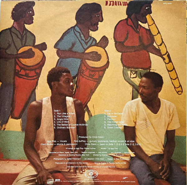 Image of Back Cover of LP - VG+/EX - IGGY POP, Zombie Birdhouse (Animal Records (White Labels); APE 6000, US 1982), ,  - 3826218E