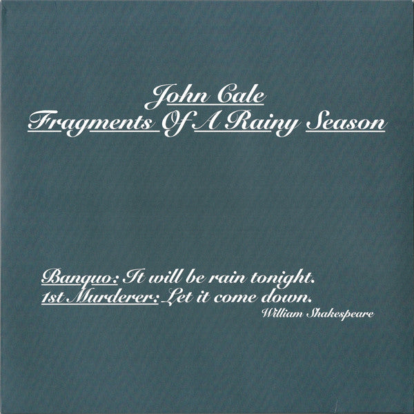 Image of Front Cover of 2xLP - EX/EX - JOHN CALE, Fragments Of A Rainy Season (Domino; REWIGLP107, UK, Europe & US 2016 Reissue, 180 Gram Vinyl), ,  - 3846188S