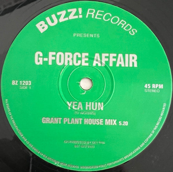 Image of Front Cover of 12" - /VG - G-FORCE AFFAIR, Yea Hun (BUZZ! Records; BZ 1203, UK 1993), Light marks only, none that affect play,  - 3846204S
