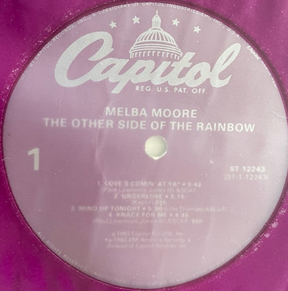 Image of Label Cover of LP - VG/VG+ - MELBA MOORE, The Other Side Of The Rainbow (Capitol Records; ST-12243, US 1982, Company Inner), Light marks on record. Sleeve worn at corners and edges; light staining and scuffs. Creasing on inner,  - 3816330C