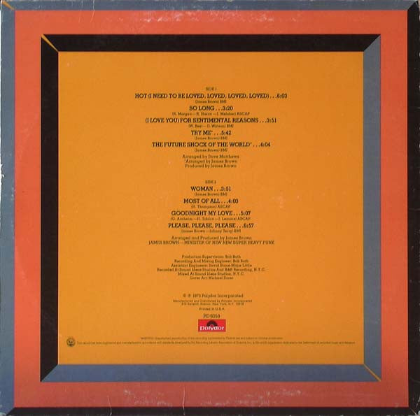 Image of Back Cover of LP - VG/VG - JAMES BROWN, Hot (Polydor; PD 6059, US 1976, Picture Sleeve), ,  - 3826252E